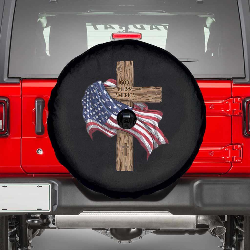 God Bless America 250 Years Spare Tire Cover 4th of July Christian Jesus TS14 Black Print Your Wear