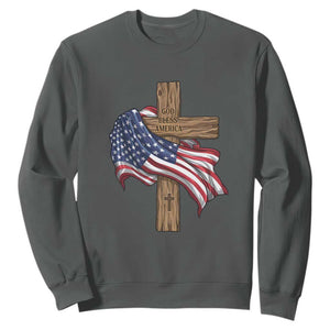 God Bless America 250 Years Sweatshirt 4th of July Christian Jesus TS14 Dark Heather Print Your Wear