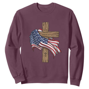 God Bless America 250 Years Sweatshirt 4th of July Christian Jesus TS14 Maroon Print Your Wear