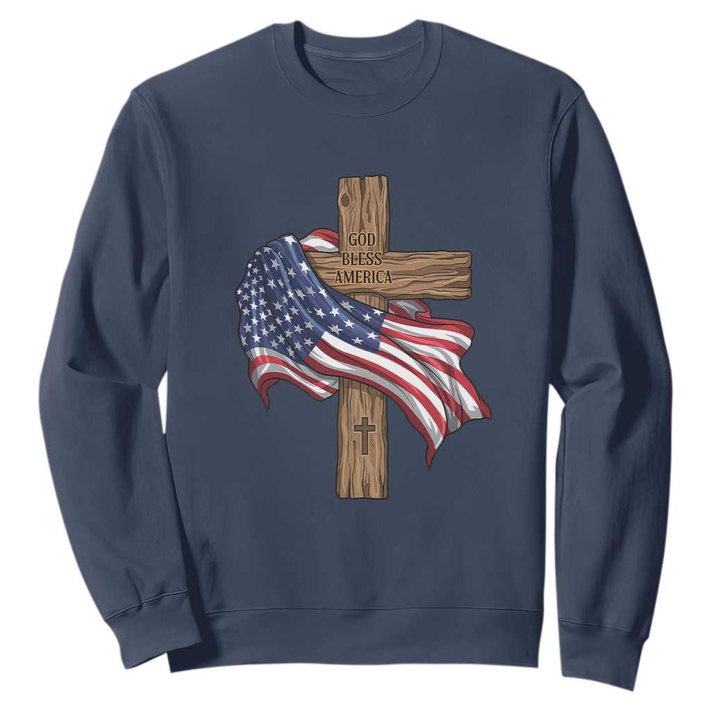 God Bless America 250 Years Sweatshirt 4th of July Christian Jesus TS14 Navy Print Your Wear