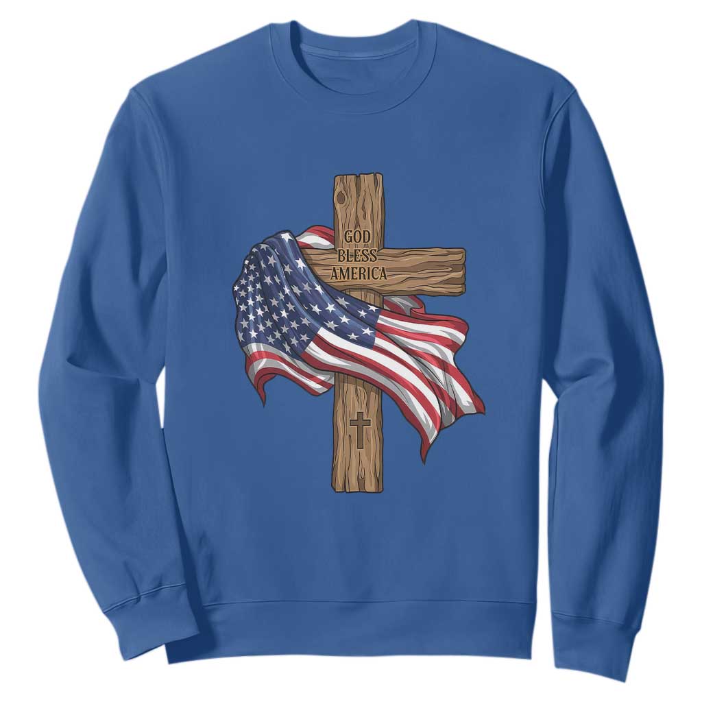 God Bless America 250 Years Sweatshirt 4th of July Christian Jesus TS14 Royal Blue Print Your Wear