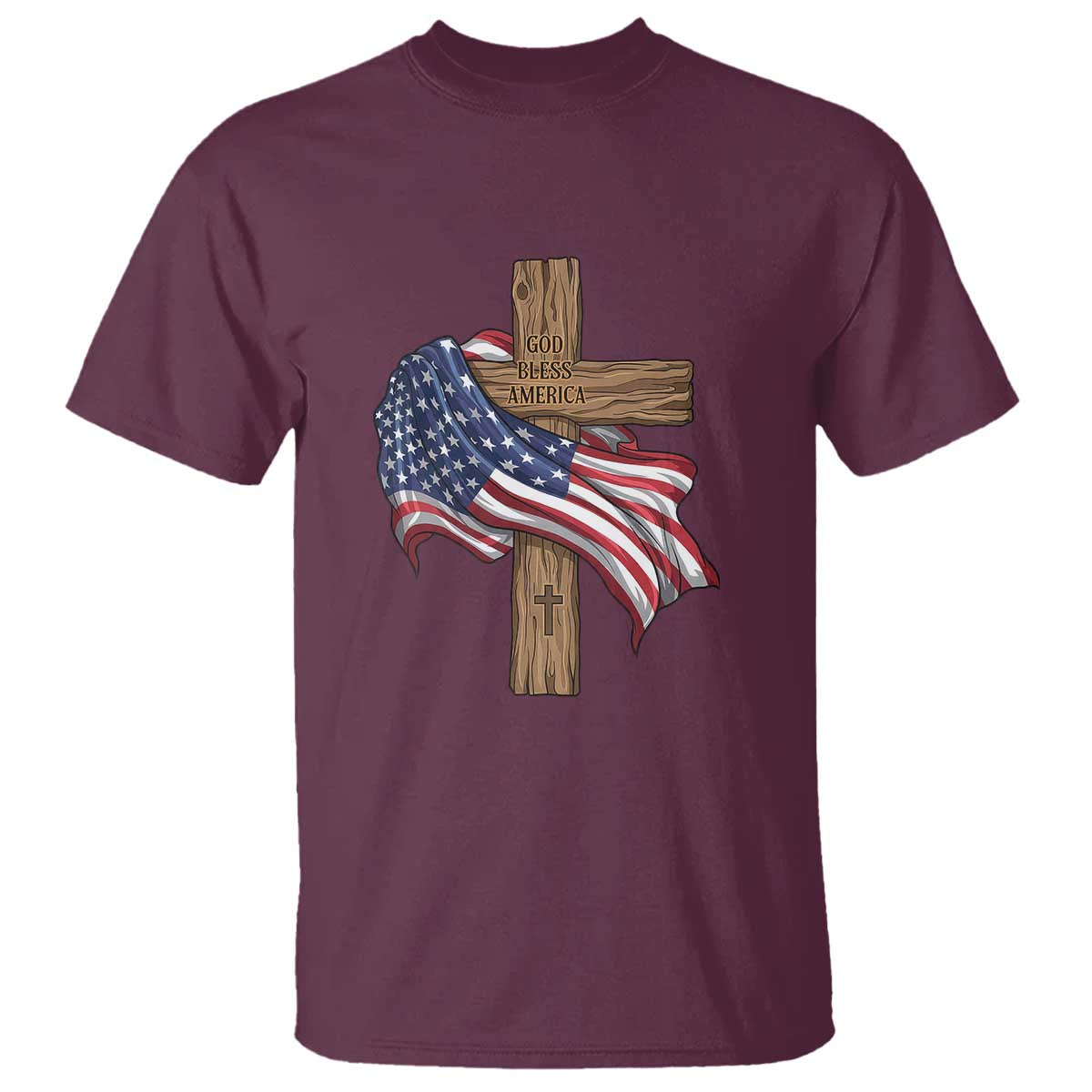 God Bless America 250 Years T Shirt 4th of July Christian Jesus TS14 Maroon Print Your Wear