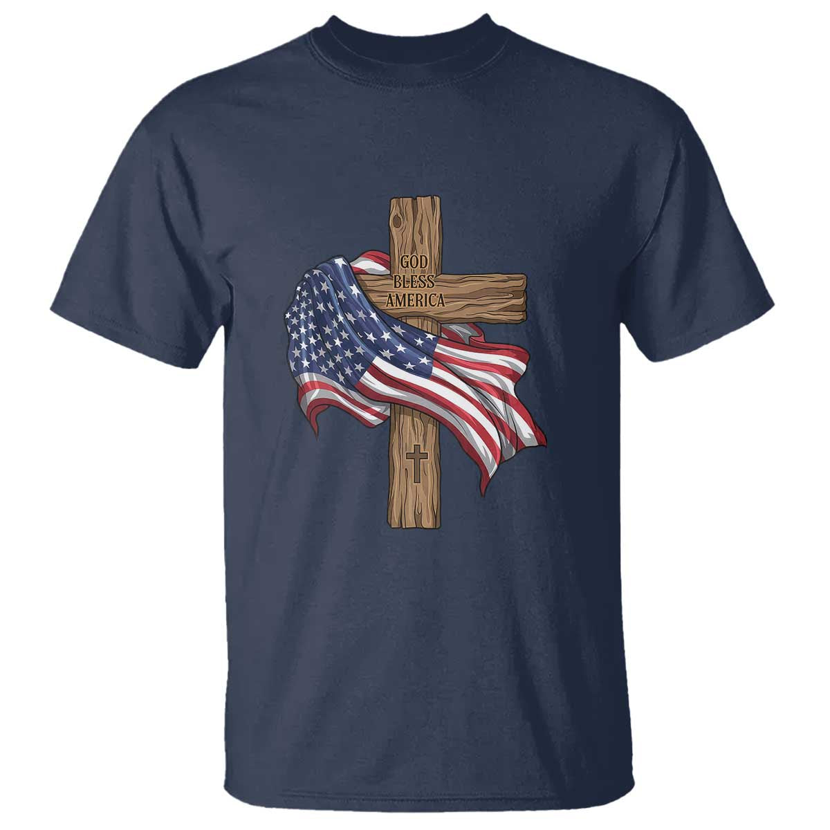 God Bless America 250 Years T Shirt 4th of July Christian Jesus TS14 Navy Print Your Wear