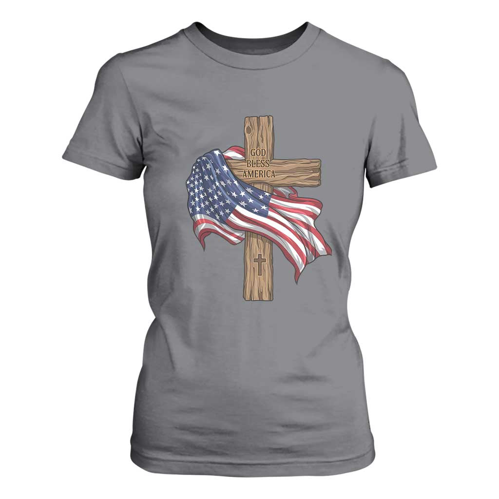 God Bless America 250 Years T Shirt For Women 4th of July Christian Jesus TS14 Charcoal Print Your Wear