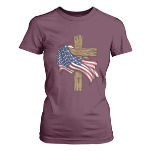 God Bless America 250 Years T Shirt For Women 4th of July Christian Jesus TS14 Maroon Print Your Wear