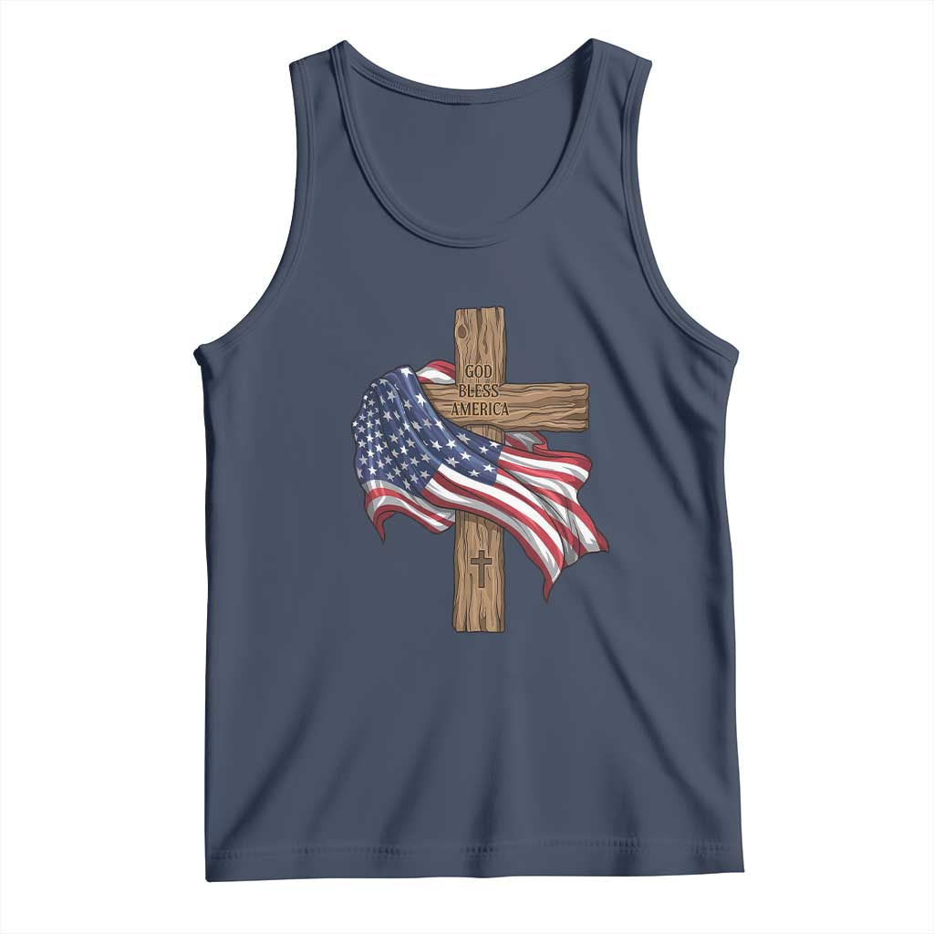 God Bless America 250 Years Tank Top 4th of July Christian Jesus TS14 Navy Print Your Wear
