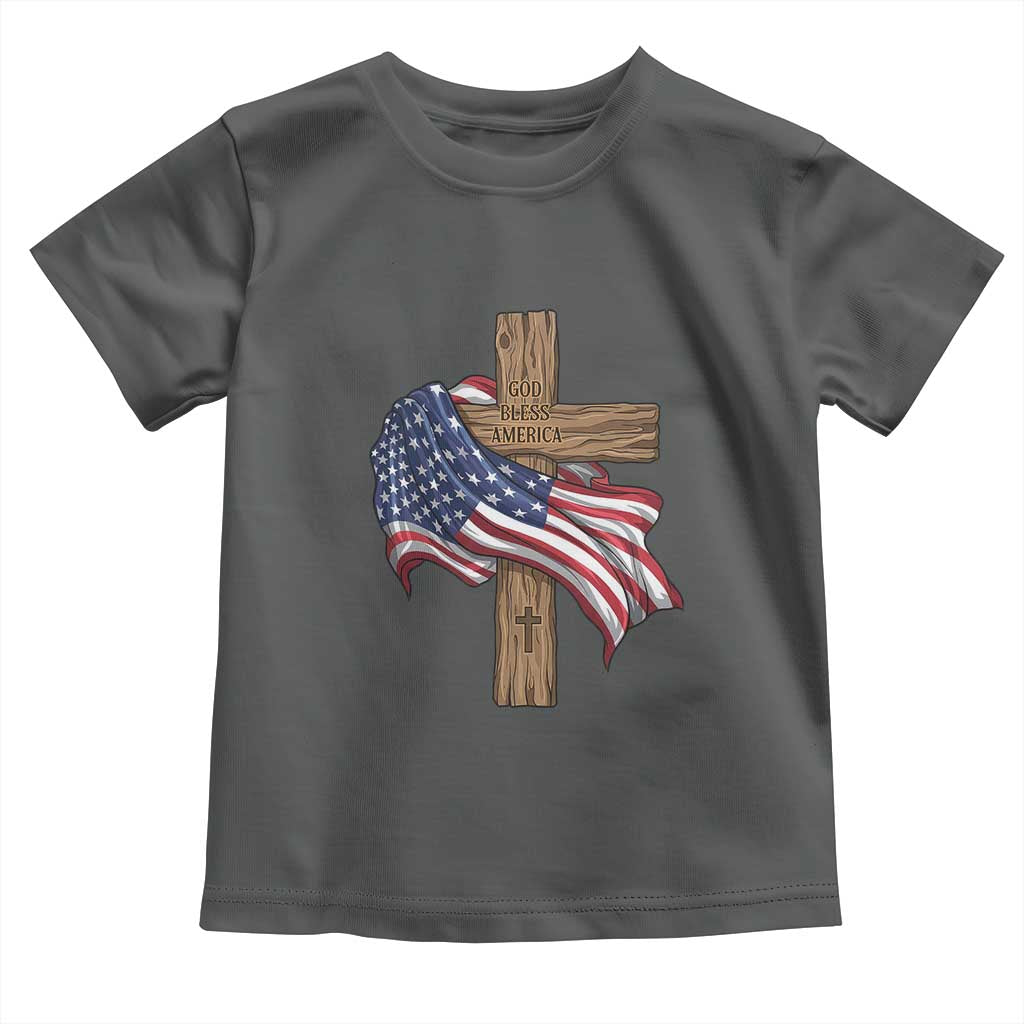 God Bless America 250 Years Toddler T Shirt 4th of July Christian Jesus TS14 Dark Heather Print Your Wear
