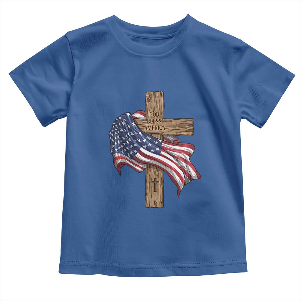 God Bless America 250 Years Toddler T Shirt 4th of July Christian Jesus TS14 Royal Blue Print Your Wear