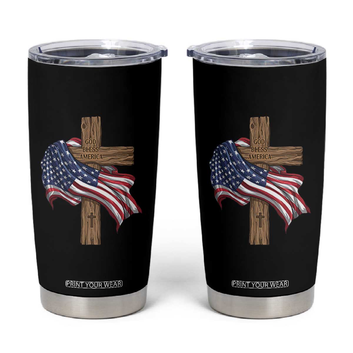 God Bless America 250 Years Tumbler Cup 4th of July Christian Jesus TS14 Black Print Your Wear