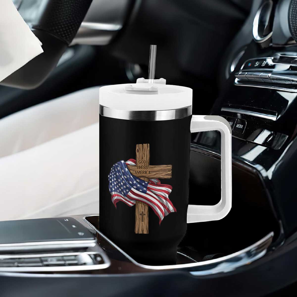 God Bless America 250 Years Tumbler With Handle 4th of July Christian Jesus TS14 Print Your Wear
