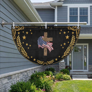 God Bless America 250 Years Patriotic Fan Flag 4th of July Christian Jesus