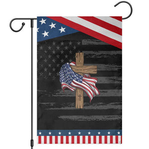 God Bless America 250 Years Patriotic Garden Flag 4th of July Christian Jesus TS14 Distressed Black Blue Print Your Wear