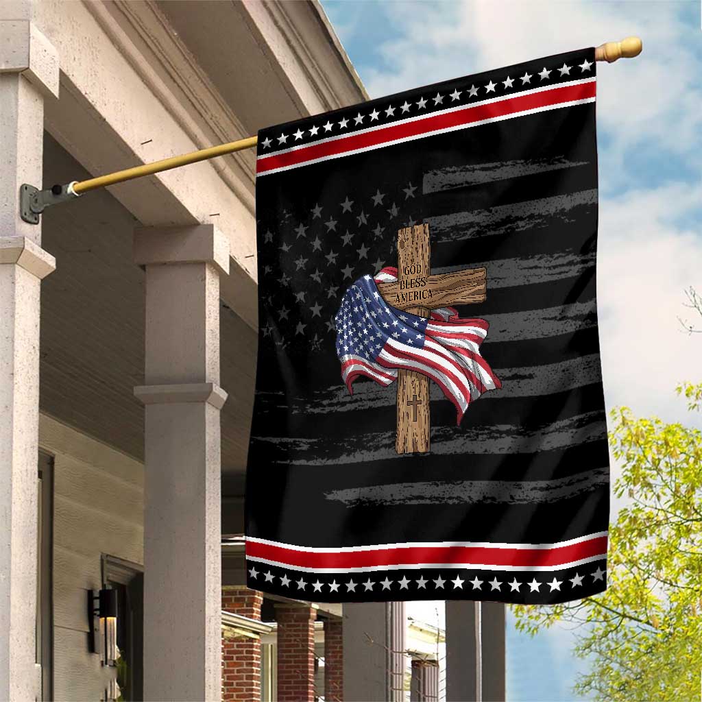 God Bless America 250 Years Patriotic Garden Flag 4th of July Christian Jesus TS14 Distressed Black Red Print Your Wear