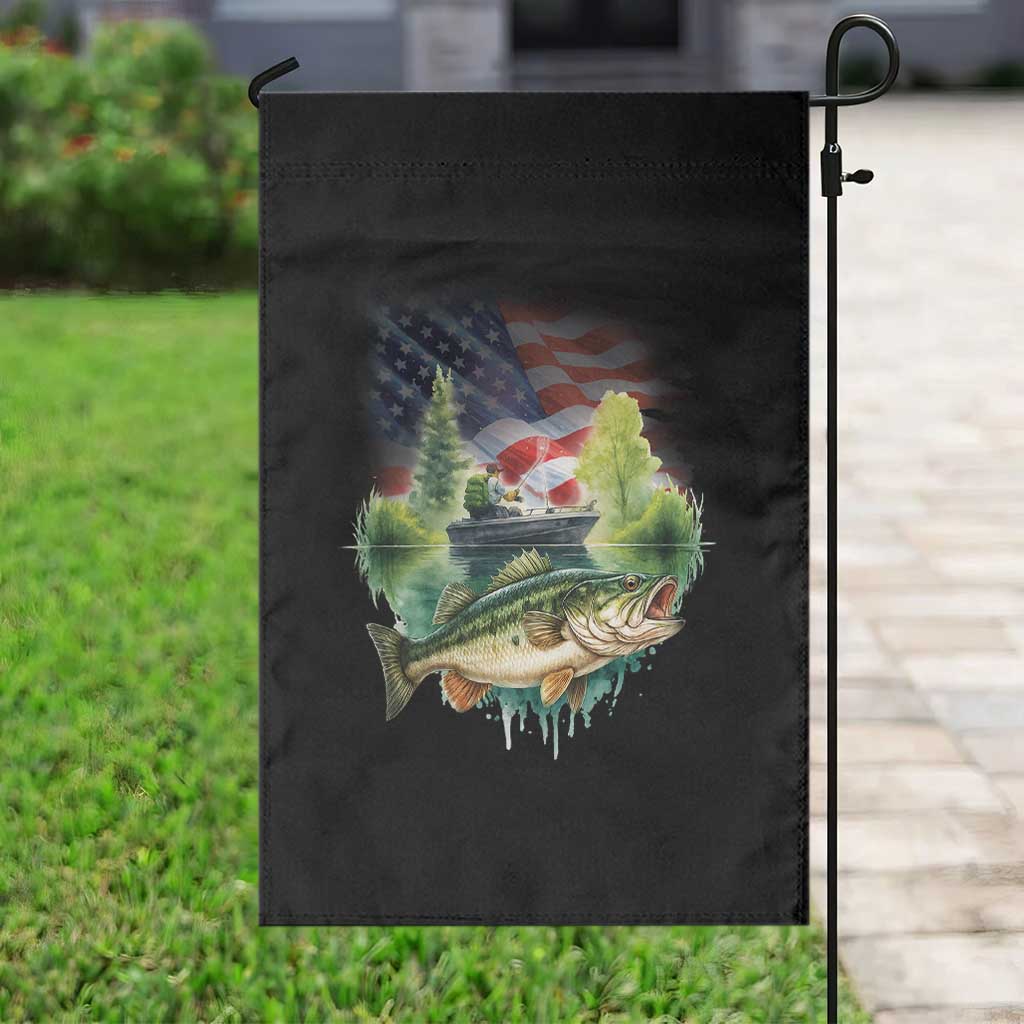 Bass Fishing Patriotic American Flag Garden Flag TS14 Print Your Wear