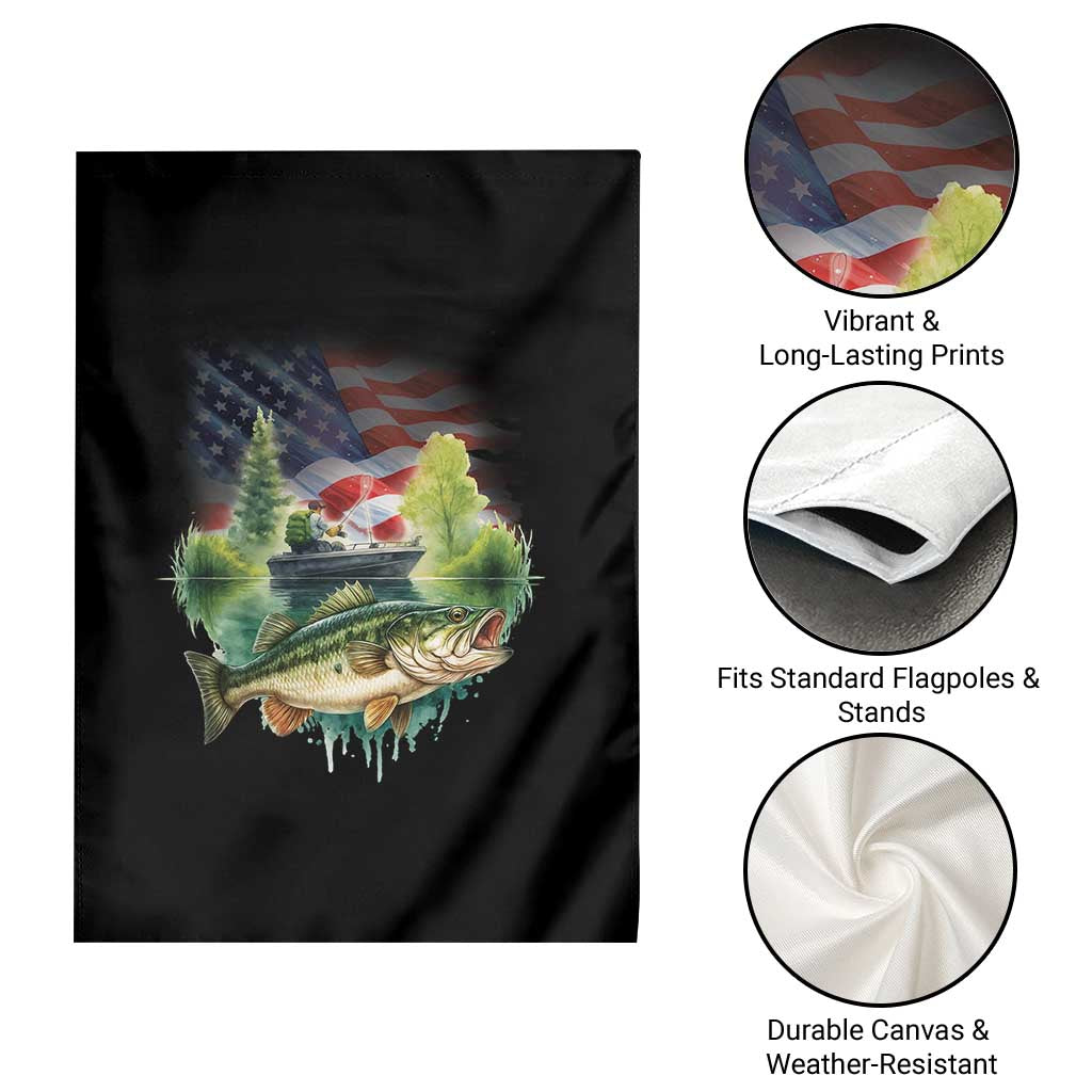 Bass Fishing Patriotic American Flag Garden Flag TS14 Print Your Wear