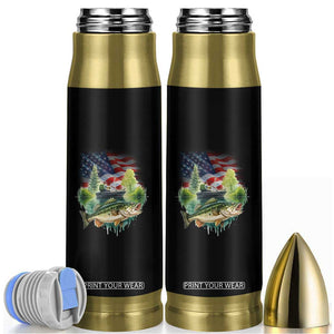 Bass Fishing Patriotic American Flag Bullet Tumbler TS14 Black Print Your Wear