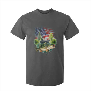 Bass Fishing Patriotic American Flag T Shirt For Kid TS14 Dark Heather Print Your Wear