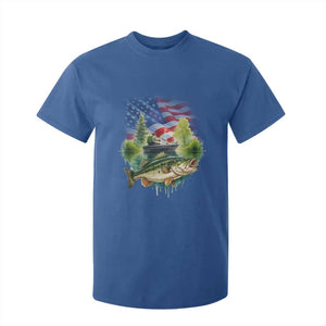 Bass Fishing Patriotic American Flag T Shirt For Kid TS14 Royal Blue Print Your Wear