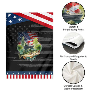 Bass Fishing Patriotic American Flag Garden Flag TS14 Print Your Wear