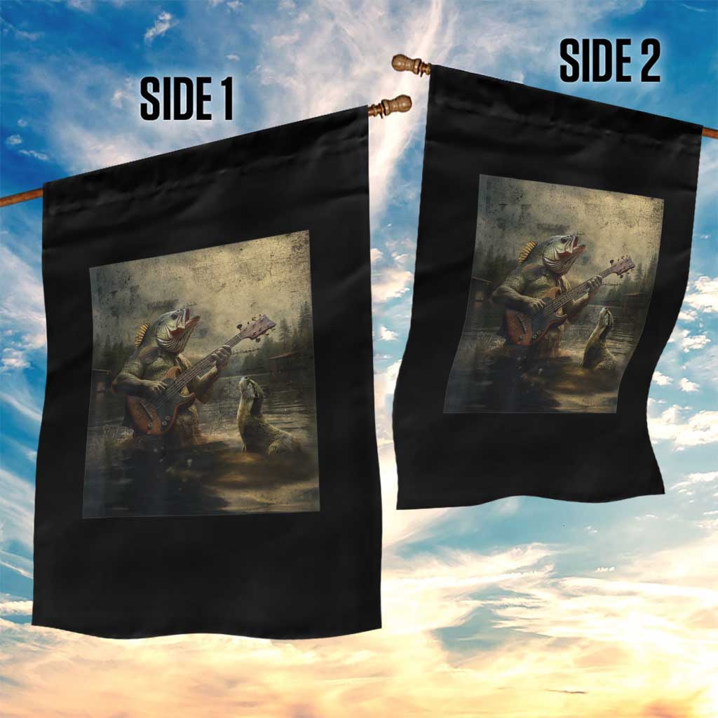 Weird Bass Fish Playing Bass Guitar Garden Flag Funny Cursed Meme TS14 Print Your Wear