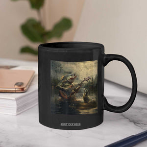 Weird Bass Fish Playing Bass Guitar Coffee Mug Funny Cursed Meme TS14 Print Your Wear