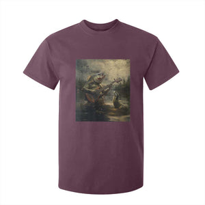 Weird Bass Fish Playing Bass Guitar T Shirt For Kid Funny Cursed Meme TS14 Maroon Print Your Wear