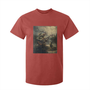 Weird Bass Fish Playing Bass Guitar T Shirt For Kid Funny Cursed Meme TS14 Red Print Your Wear