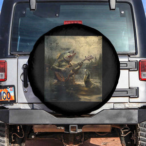 Weird Bass Fish Playing Bass Guitar Spare Tire Cover Funny Cursed Meme TS14 No hole Black Print Your Wear