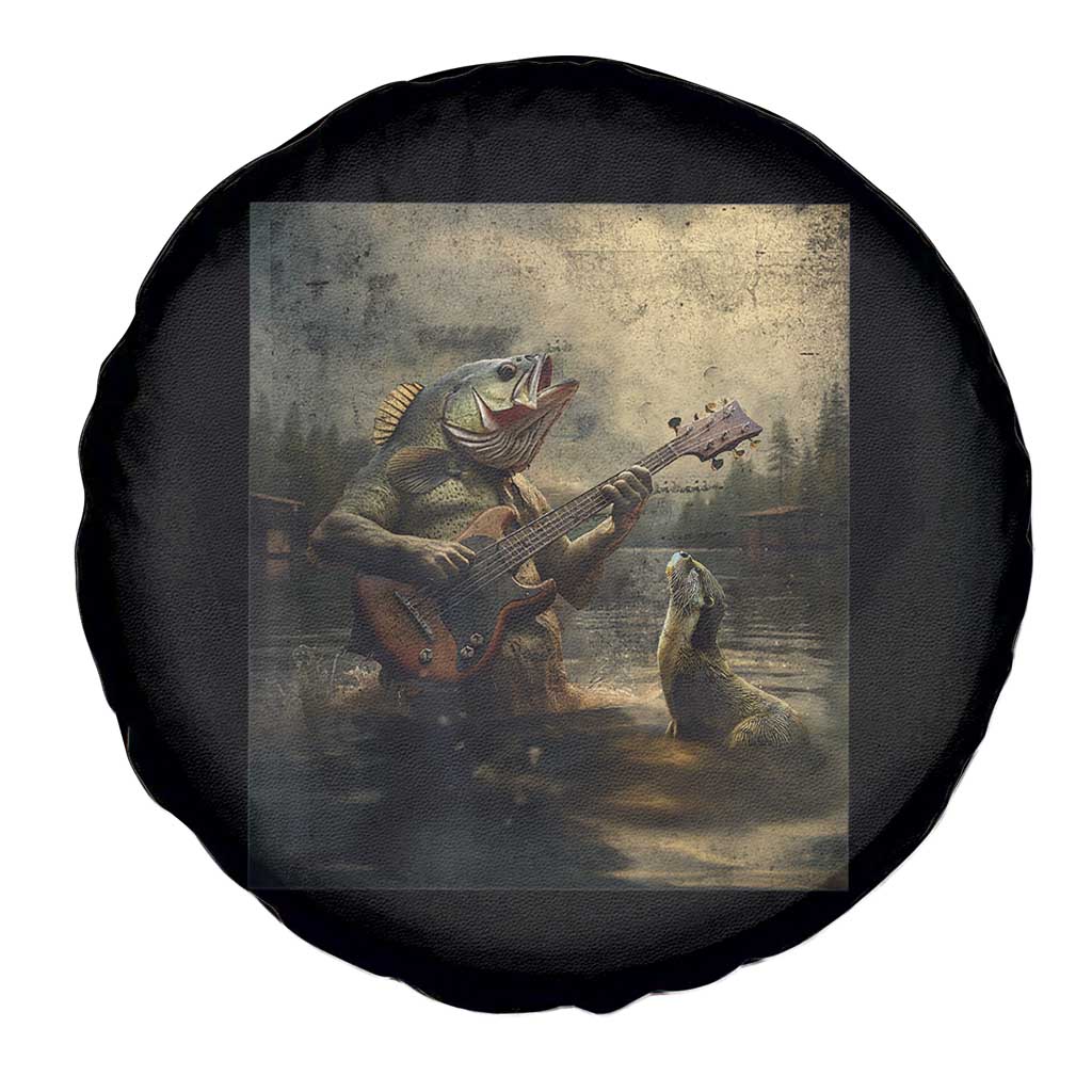 Weird Bass Fish Playing Bass Guitar Spare Tire Cover Funny Cursed Meme TS14 Print Your Wear
