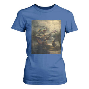 Weird Bass Fish Playing Bass Guitar T Shirt For Women Funny Cursed Meme TS14 Royal Blue Print Your Wear