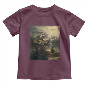 Weird Bass Fish Playing Bass Guitar Toddler T Shirt Funny Cursed Meme TS14 Maroon Print Your Wear