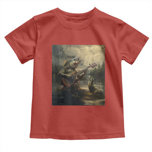 Weird Bass Fish Playing Bass Guitar Toddler T Shirt Funny Cursed Meme TS14 Red Print Your Wear