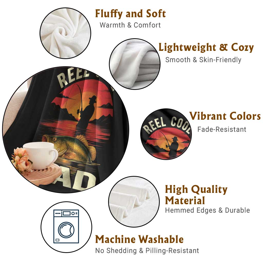 Funny Fishing Dad Throw Blanket Reel Cool Dad TS14 Print Your Wear