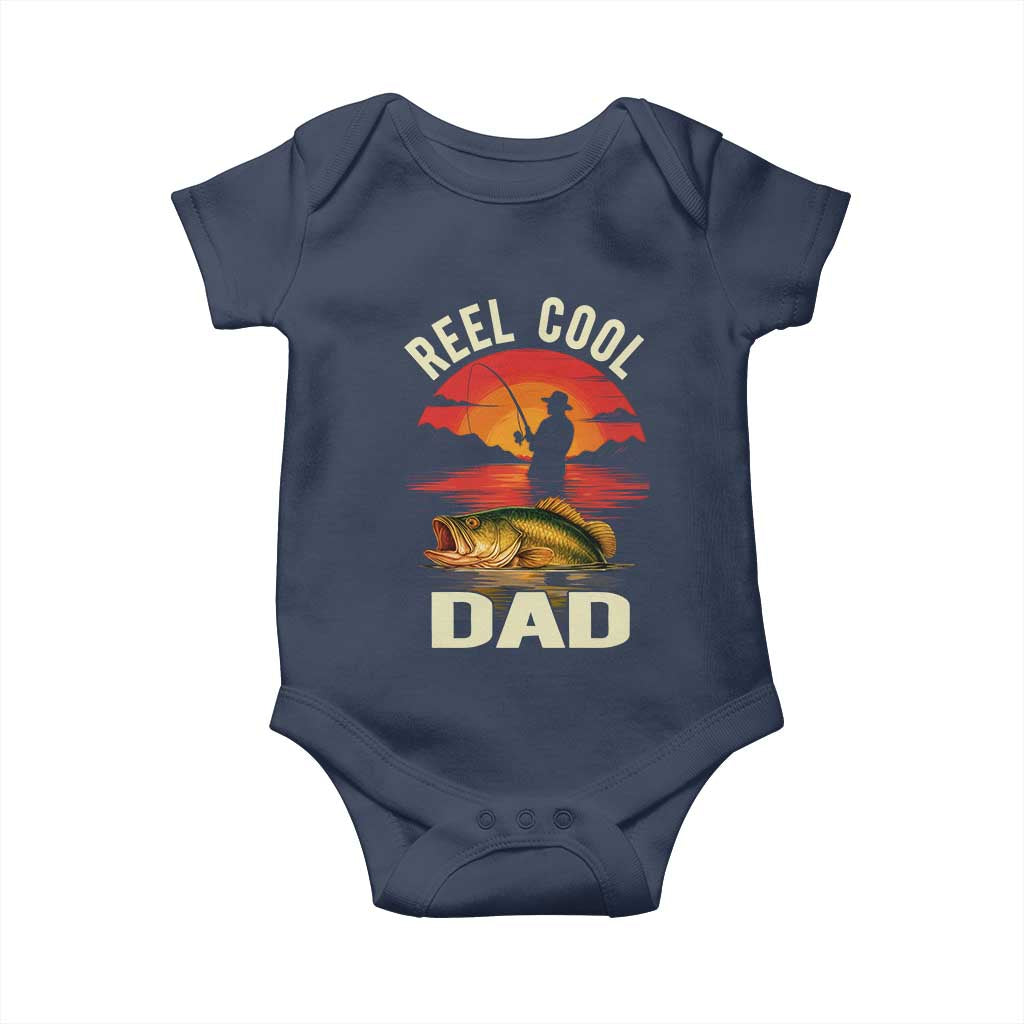 Funny Fishing Dad Baby Onesie Reel Cool Dad TS14 Navy Print Your Wear