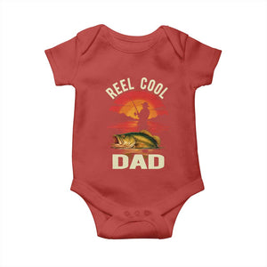 Funny Fishing Dad Baby Onesie Reel Cool Dad TS14 Red Print Your Wear