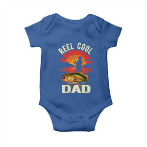 Funny Fishing Dad Baby Onesie Reel Cool Dad TS14 Royal Blue Print Your Wear