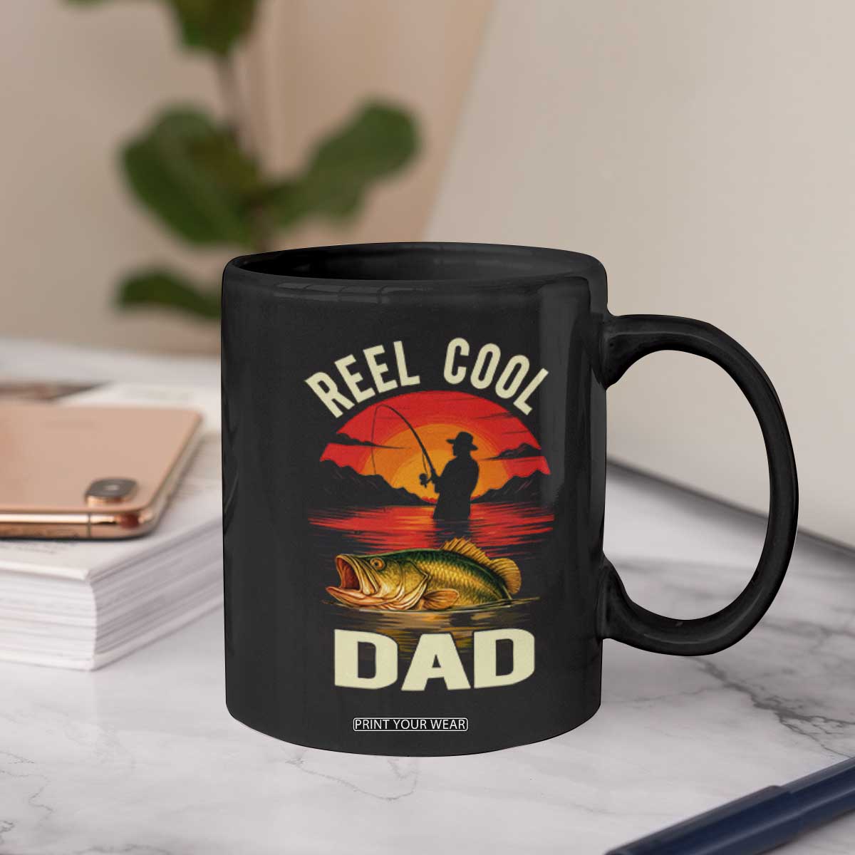 Funny Fishing Dad Coffee Mug Reel Cool Dad TS14 Print Your Wear