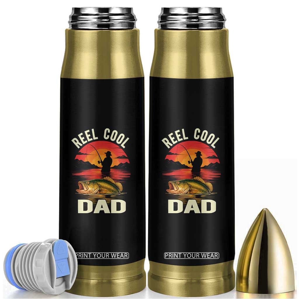 Funny Fishing Dad Bullet Tumbler Reel Cool Dad TS14 Black Print Your Wear
