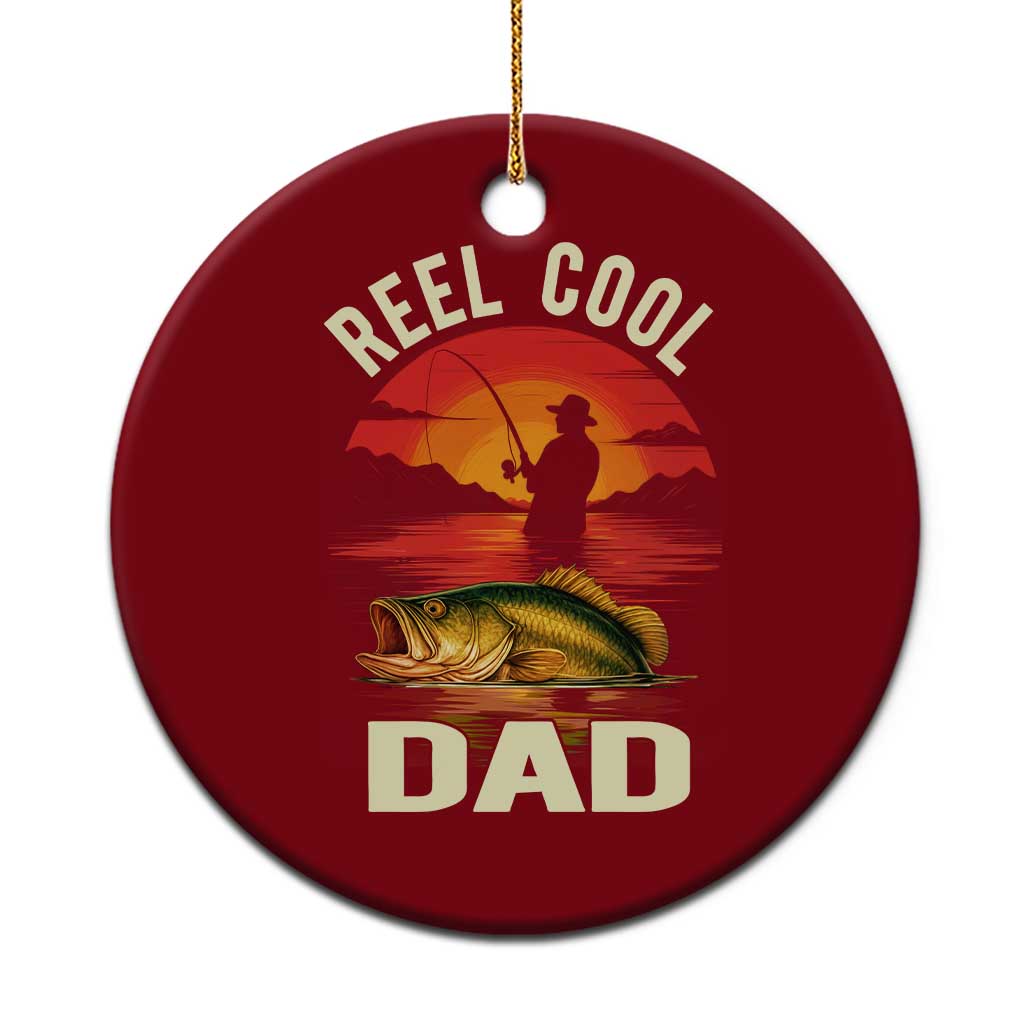 Funny Fishing Dad Ceramic Ornament Reel Cool Dad TS14 1pc Red Print Your Wear