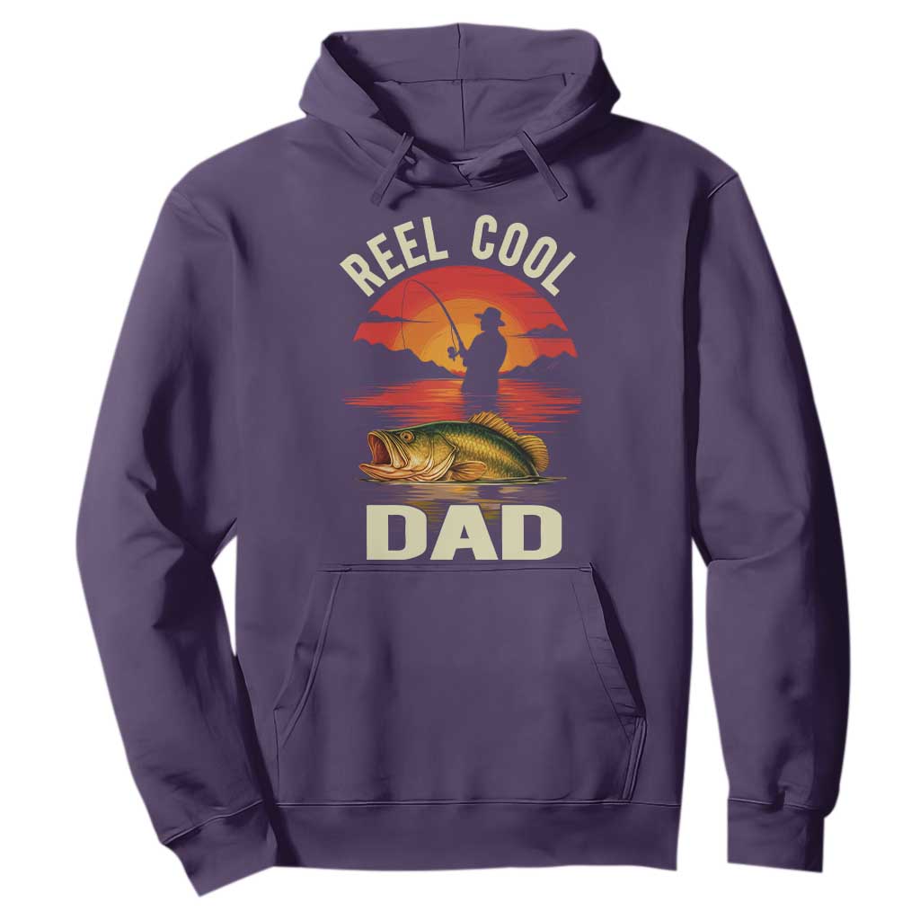 Funny Fishing Dad Hoodie Reel Cool Dad TS14 Purple Print Your Wear