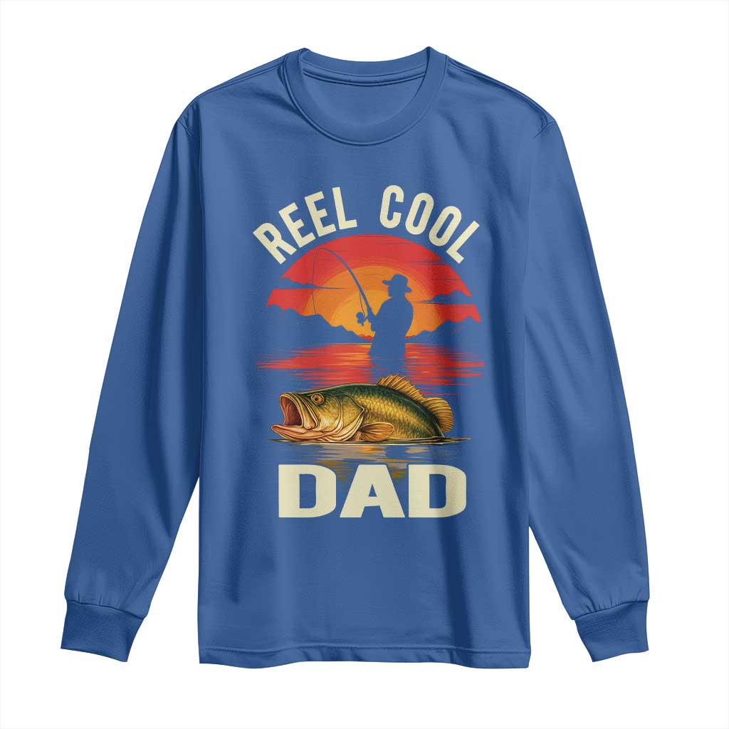 Funny Fishing Dad Long Sleeve Shirt Reel Cool Dad TS14 Royal Blue Print Your Wear