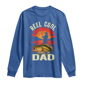 Funny Fishing Dad Long Sleeve Shirt Reel Cool Dad TS14 Royal Blue Print Your Wear