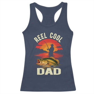 Funny Fishing Dad Racerback Tank Top Reel Cool Dad TS14 Navy Print Your Wear