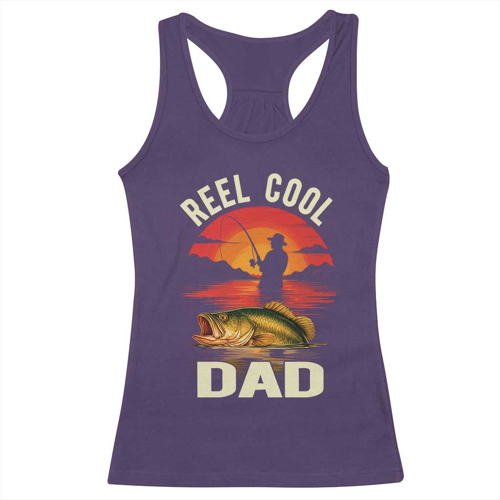 Funny Fishing Dad Racerback Tank Top Reel Cool Dad TS14 Purple Print Your Wear