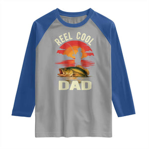 Funny Fishing Dad Raglan Shirt Reel Cool Dad TS14 Sport Gray Royal Print Your Wear