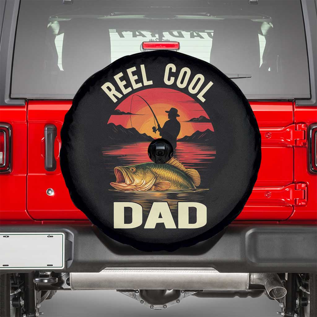 Funny Fishing Dad Spare Tire Cover Reel Cool Dad TS14 Black Print Your Wear