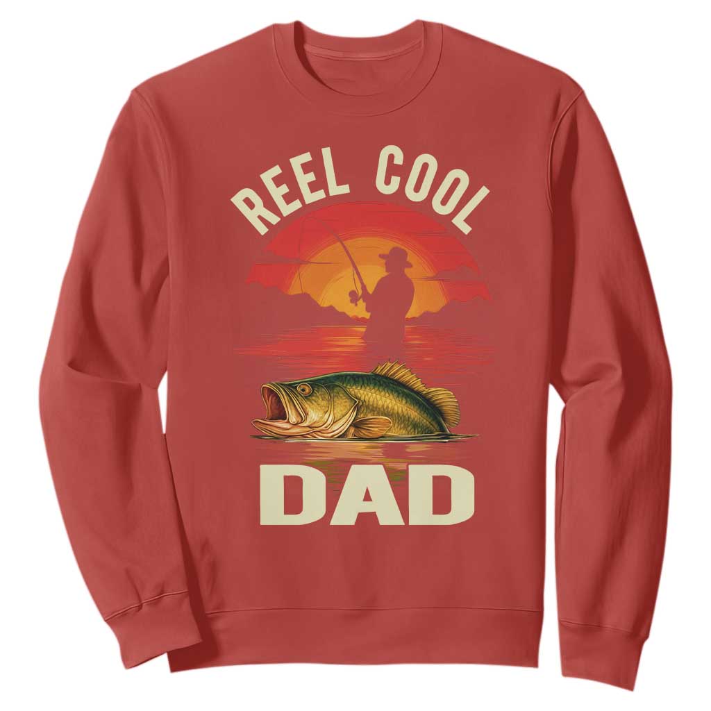 Funny Fishing Dad Sweatshirt Reel Cool Dad TS14 Red Print Your Wear