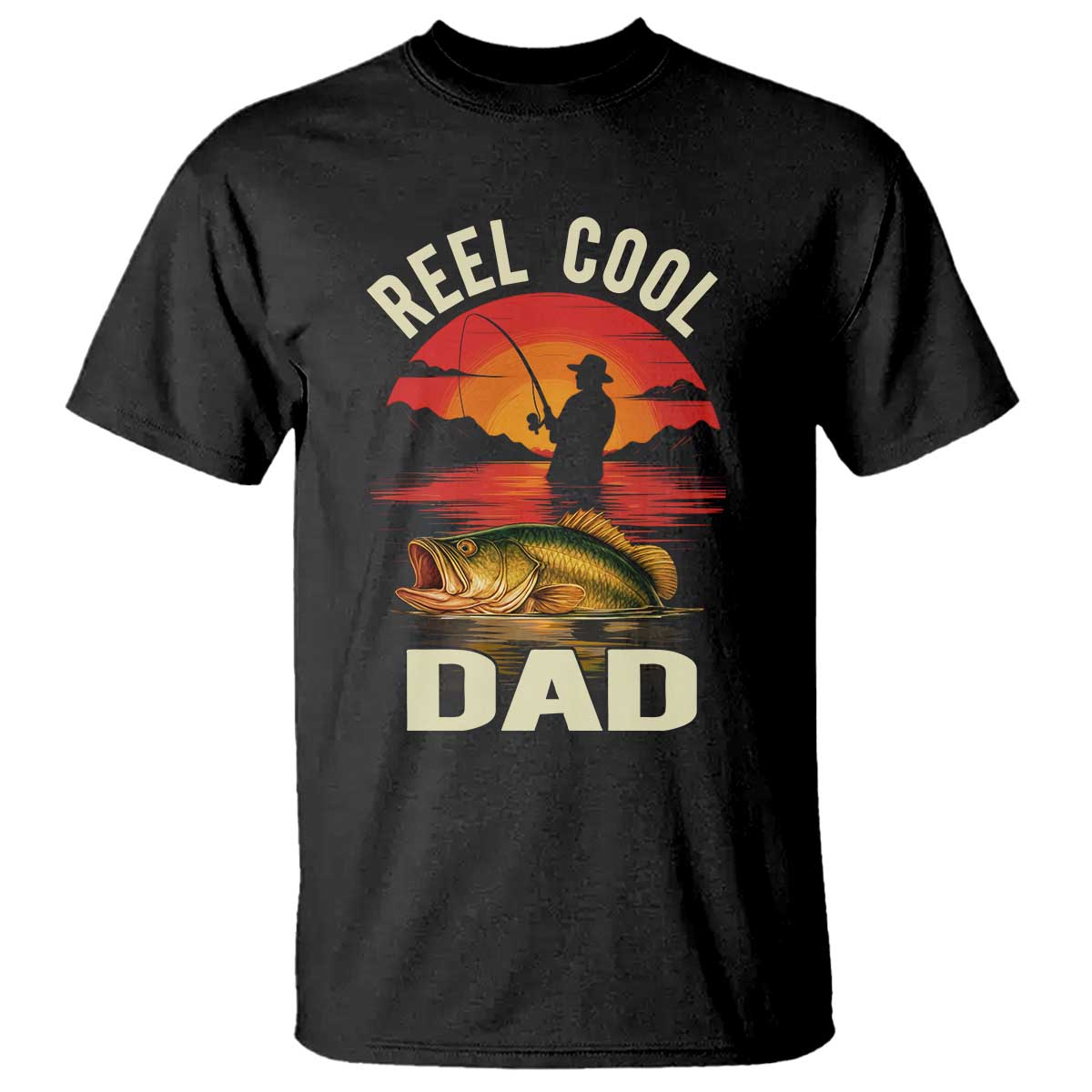 Funny Fishing Dad T Shirt Reel Cool Dad TS14 Black Print Your Wear