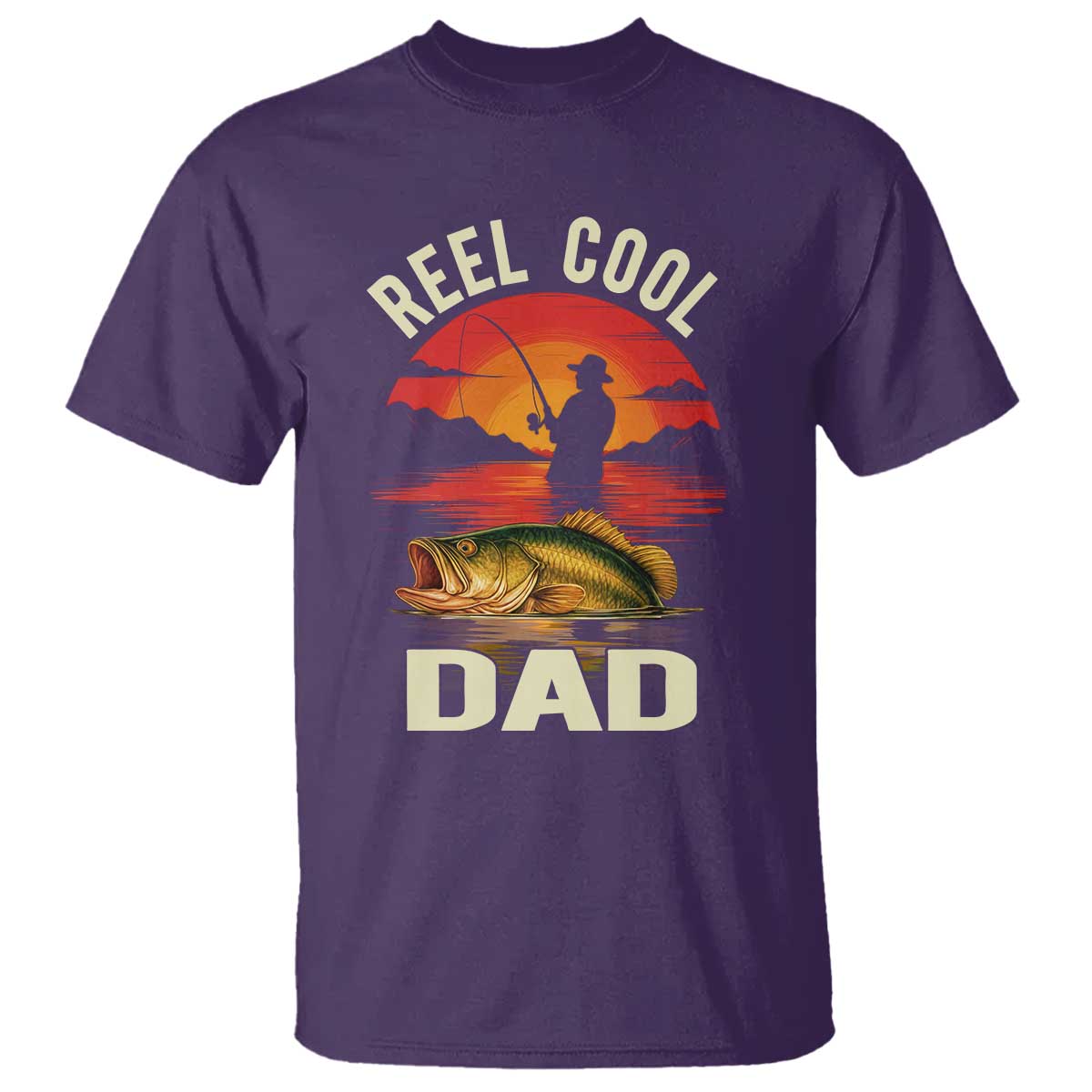 Funny Fishing Dad T Shirt Reel Cool Dad TS14 Purple Print Your Wear