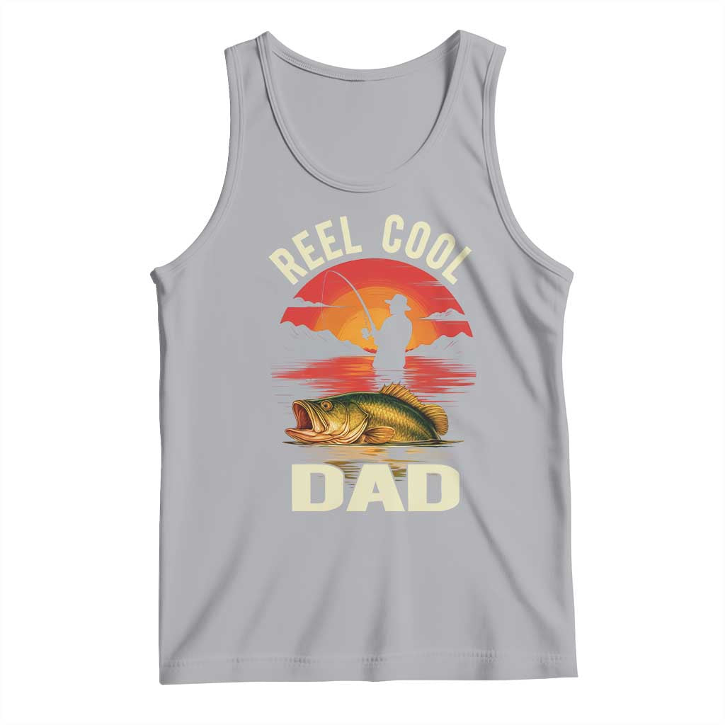 Funny Fishing Dad Tank Top Reel Cool Dad TS14 Athletic Heather Print Your Wear